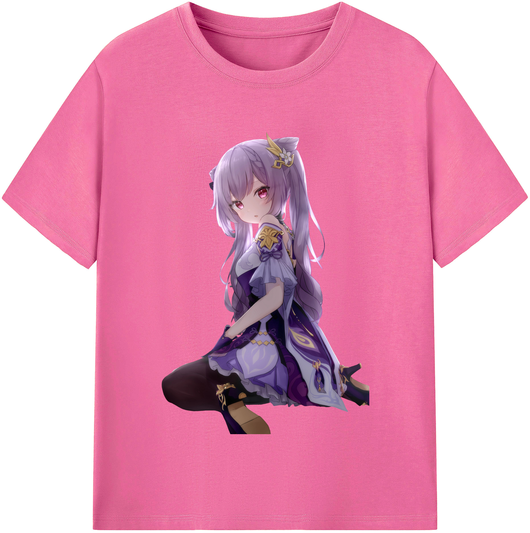 げんし神 刻晴 こくせい genshin Kokusei レディースカジュアルプリントTシャツ（綿100％）